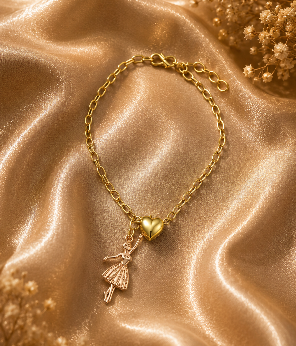 Golden-Heart Magnetic Friendship Bracelet
