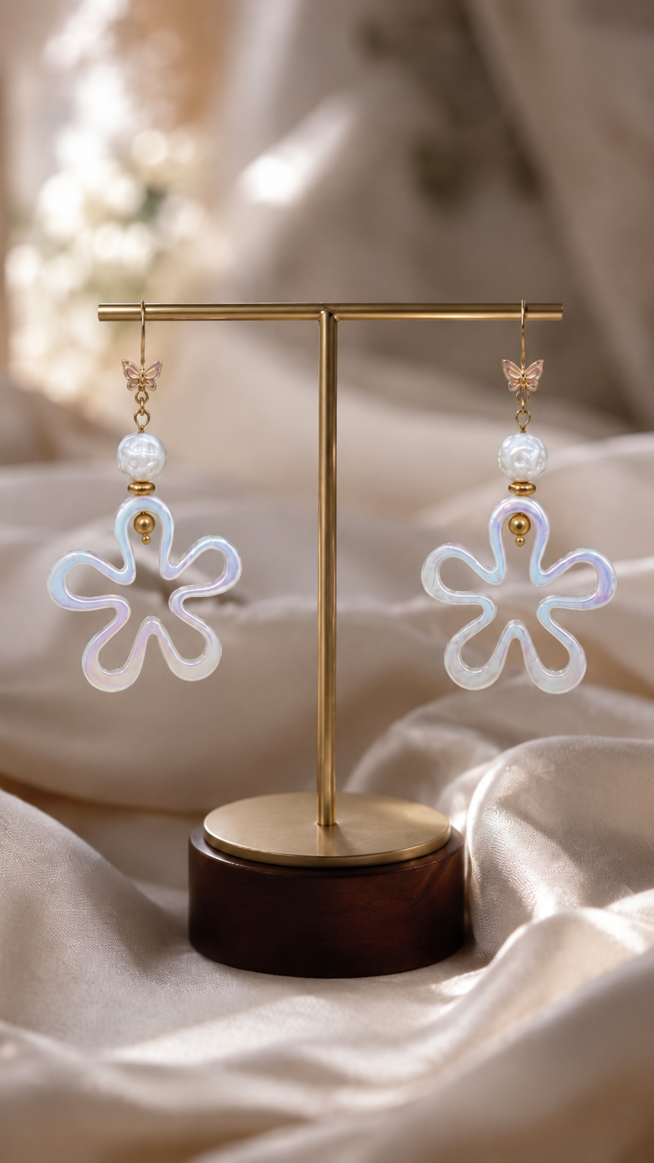 Halographic Flower beads Danglers