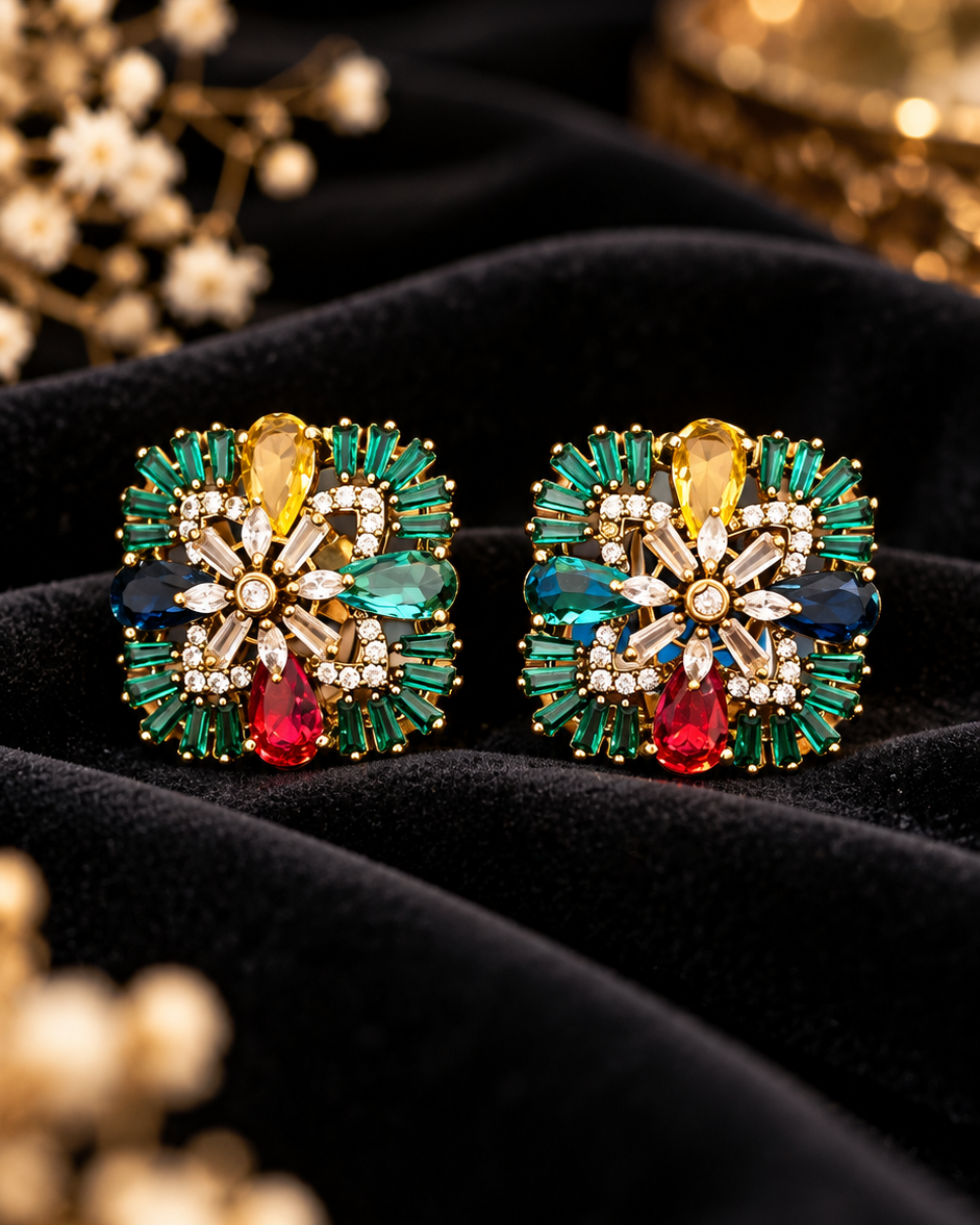 Multicolor Moissanite Studs