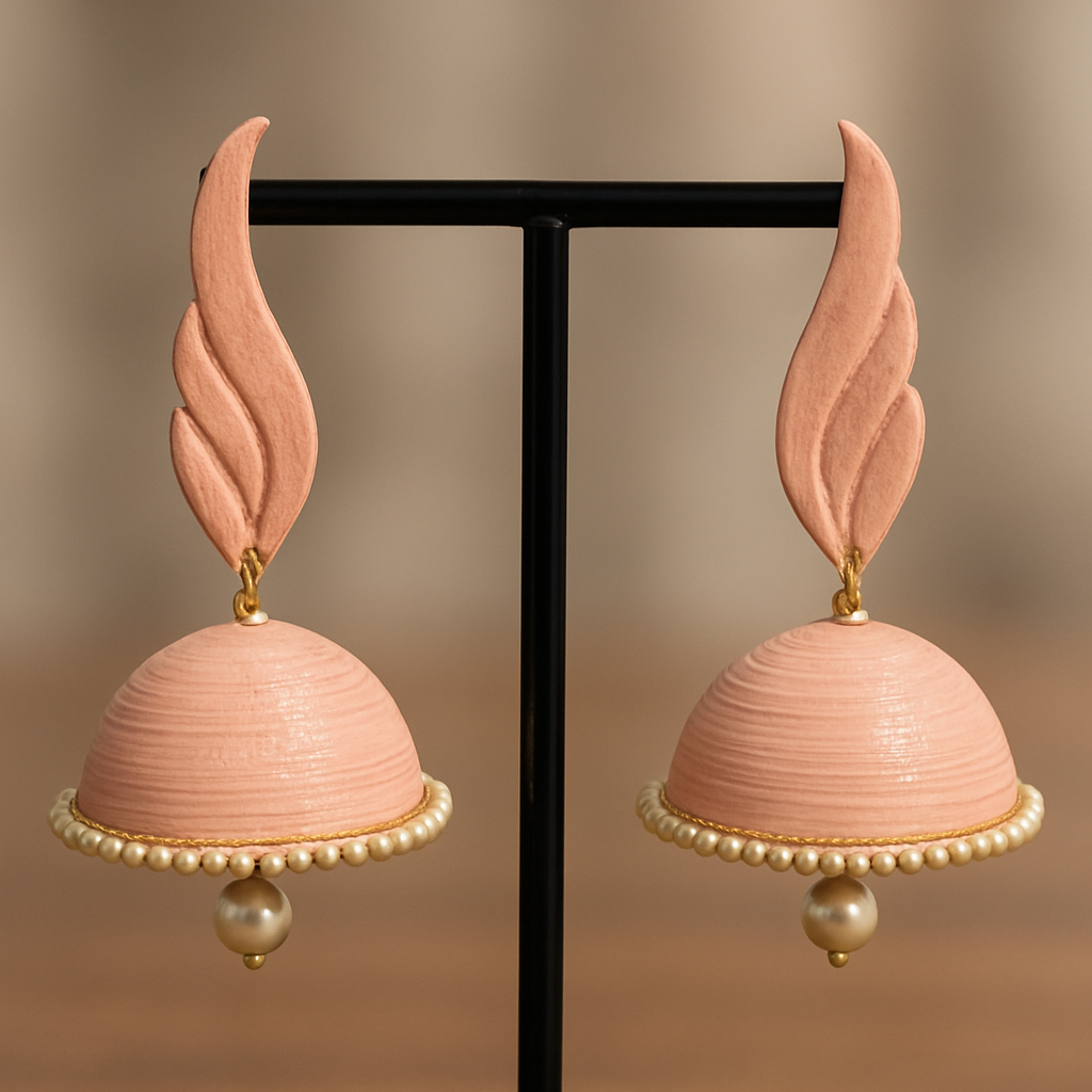 Feather with Golden Shine Jhumka