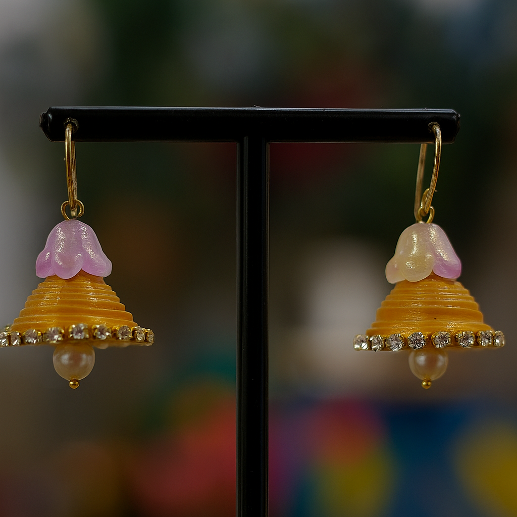 Lily Pearl latkan Jhumki - Customisation of colors are available.