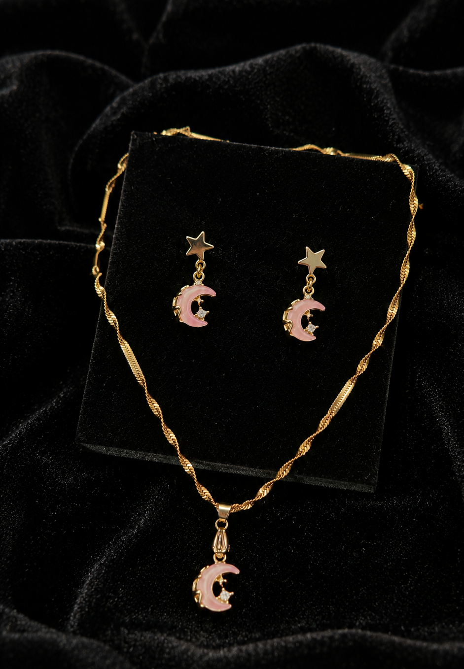 Celestial Moonlight stone Pendent Set with Anti-tarnish Chain (Halographic)