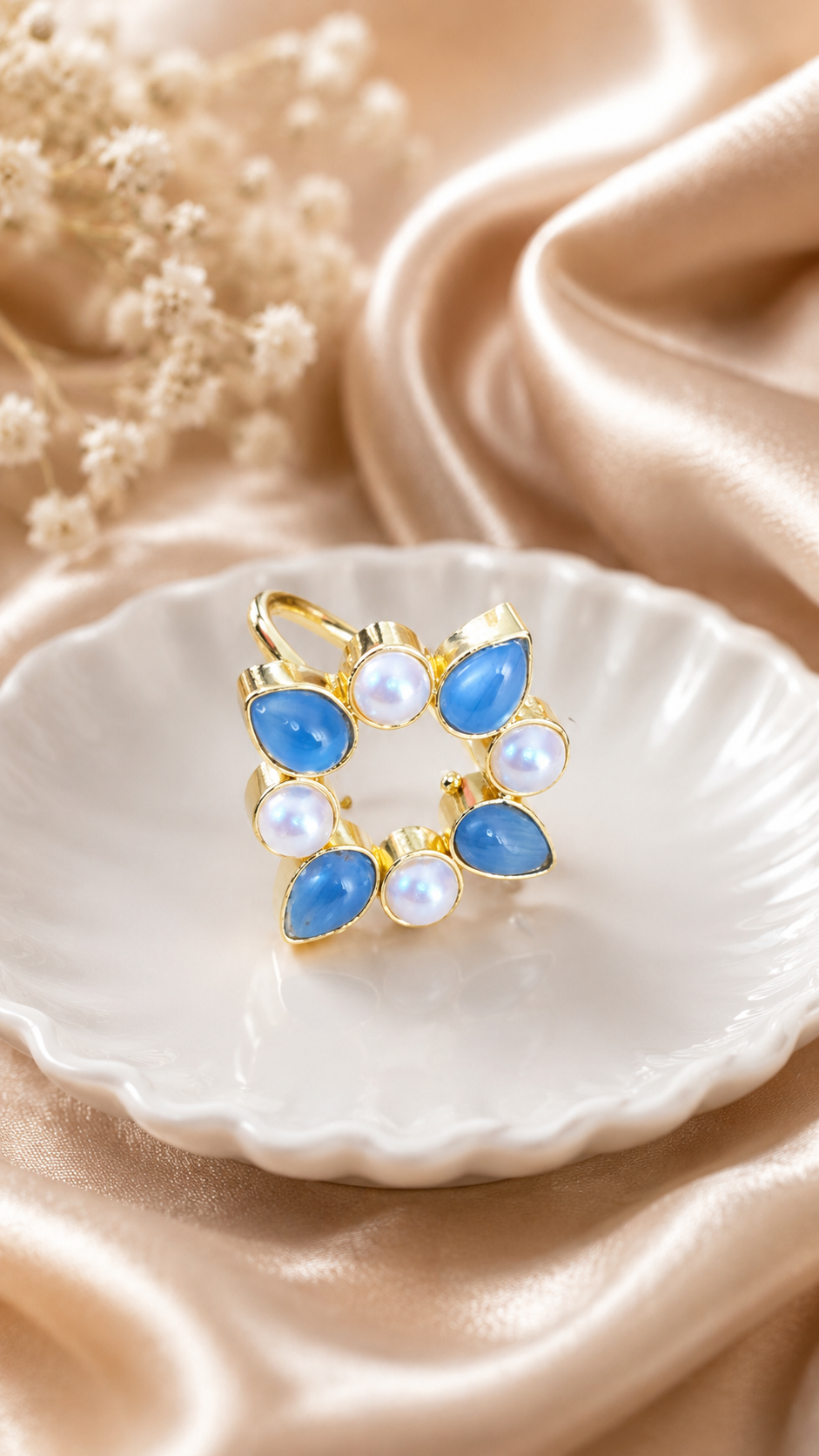 Monalisa Flower Adjustable Ring