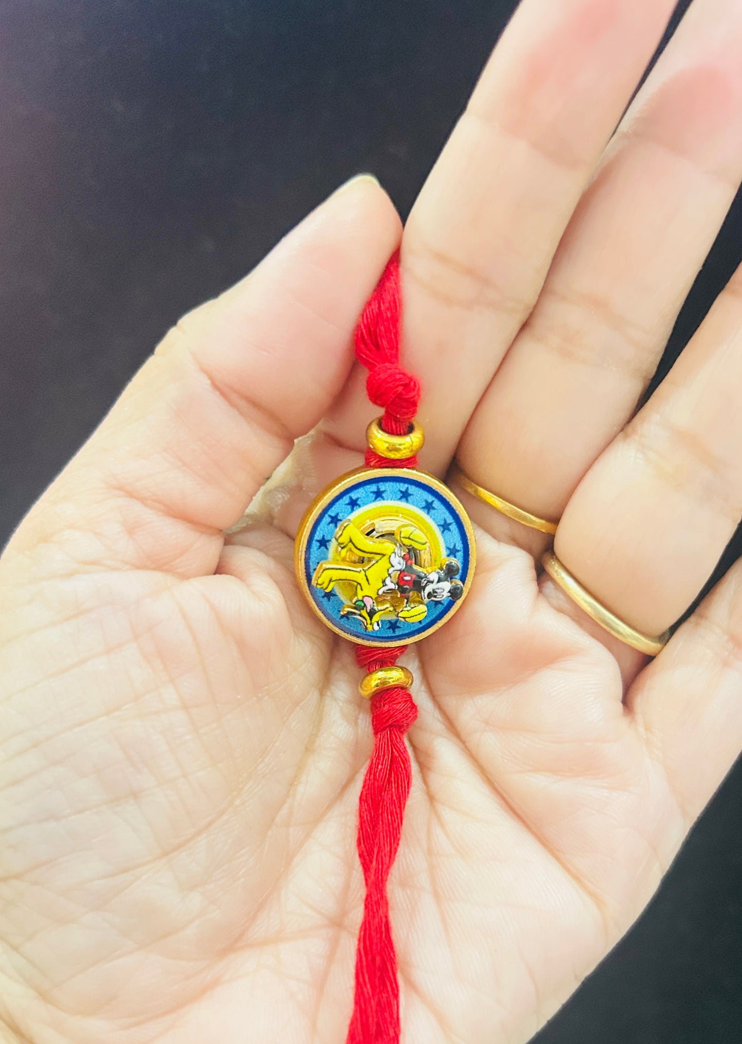 Mickey Spinner Rakhi with Chocolate [Red]