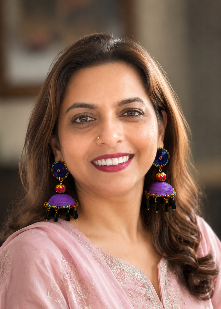 Purple Lavender Beads Jhumka