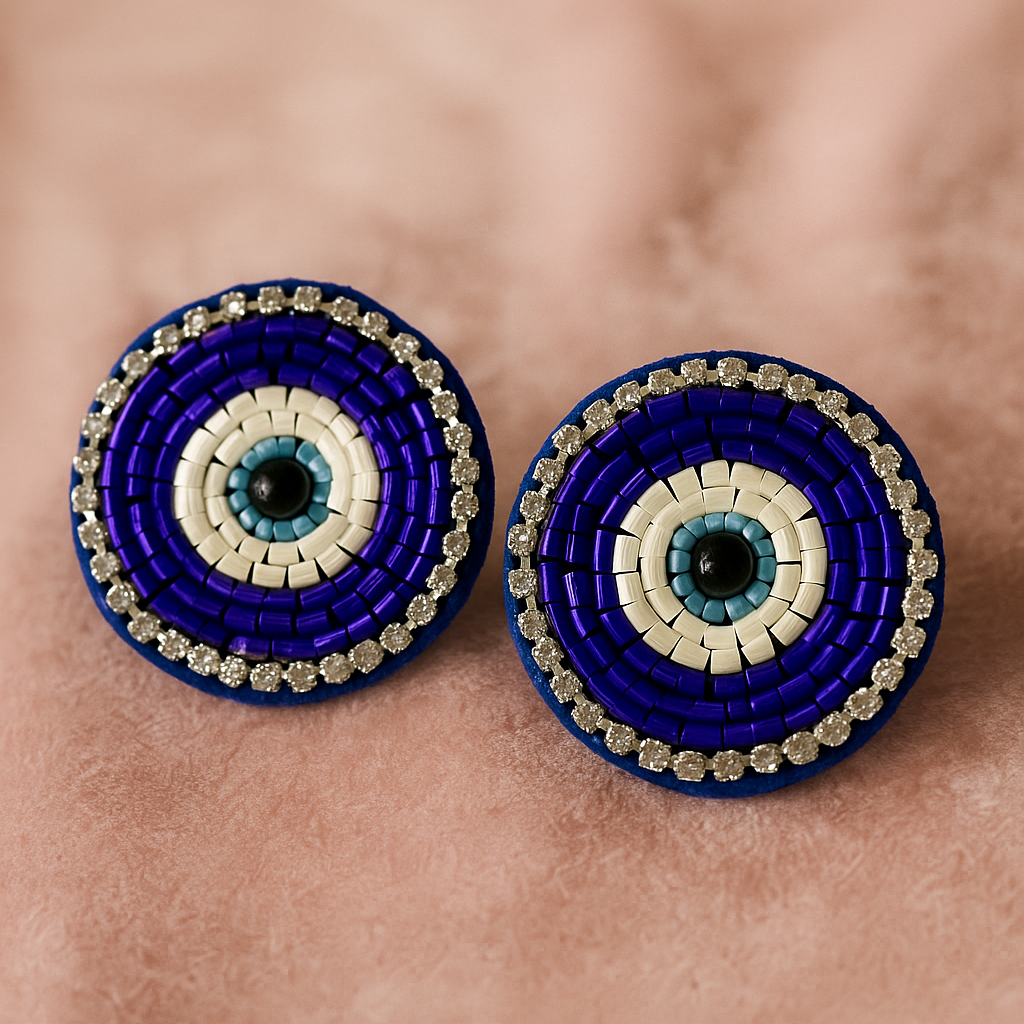 Evil Eye Stud,  || Size: 3.5 cm Dia