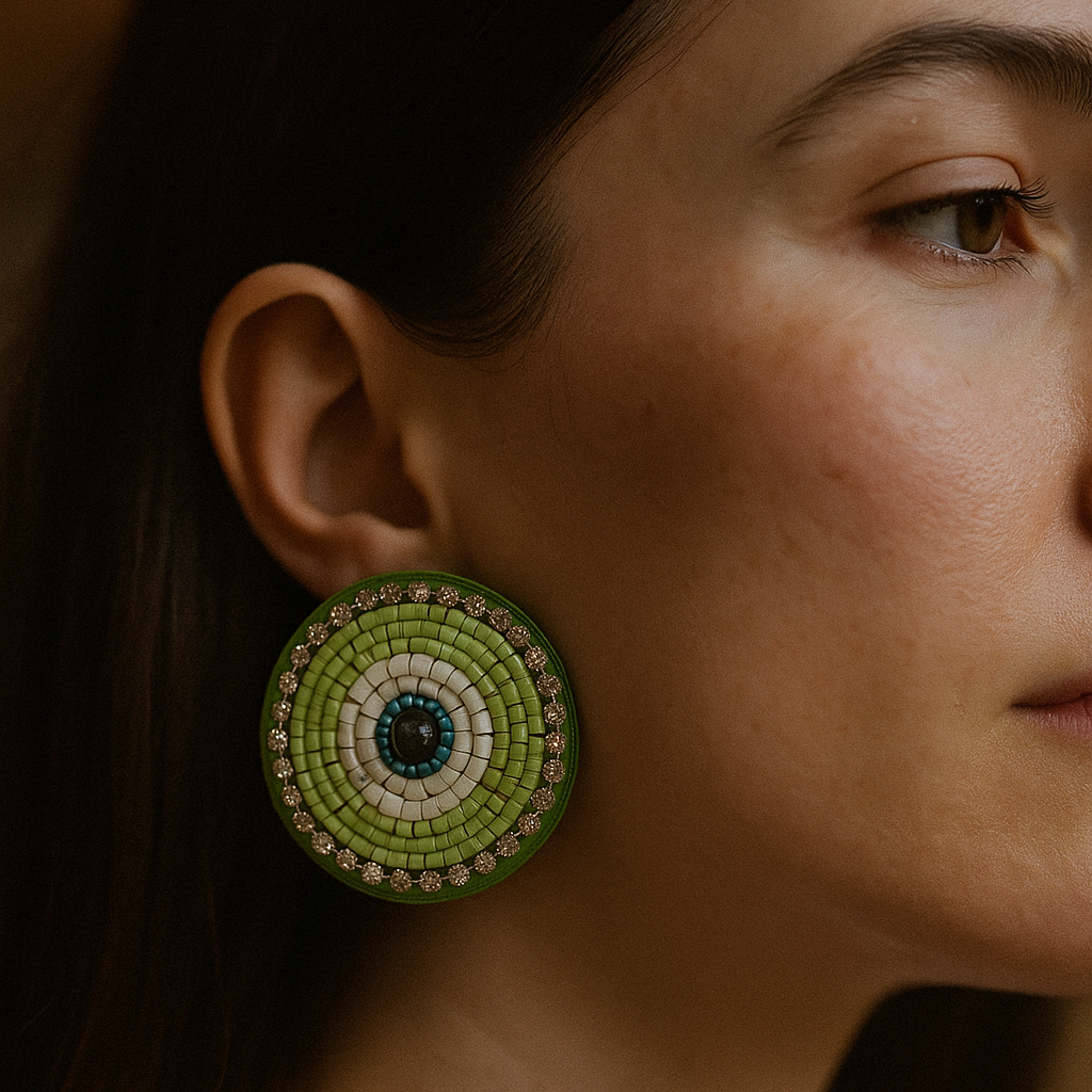 Evil Eye Stud,  || Size: 3.5 cm Dia