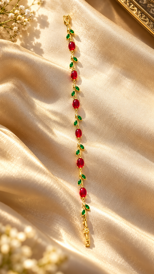 Trendy Tulip Bracelet (Red & Green)