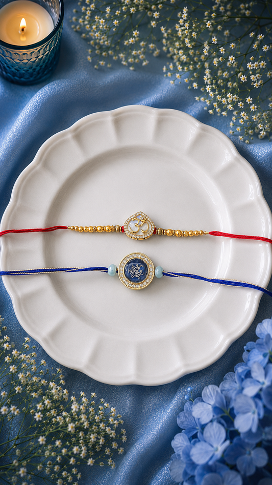 Best Brother Ever kundan Rakhi & Om Kundan Rakhi [Set of 2]