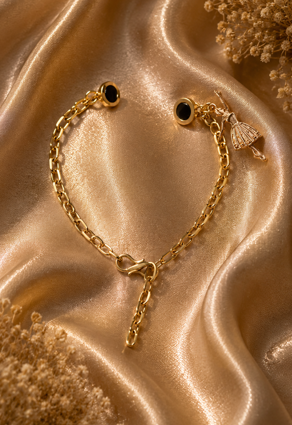 Golden-Ball Magnetic Friendship Bracelet