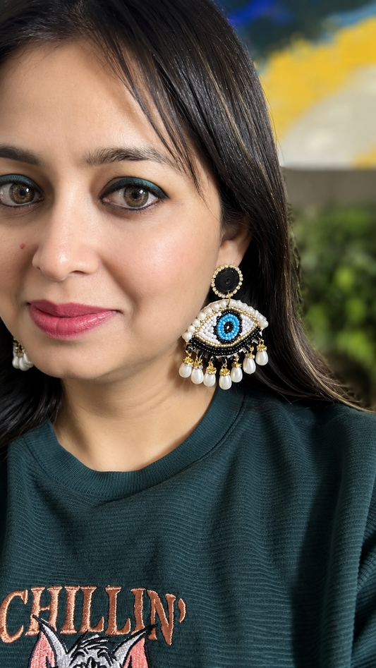 Evil Eye Dangle Earring || Size : 6cm*8cm*1cm