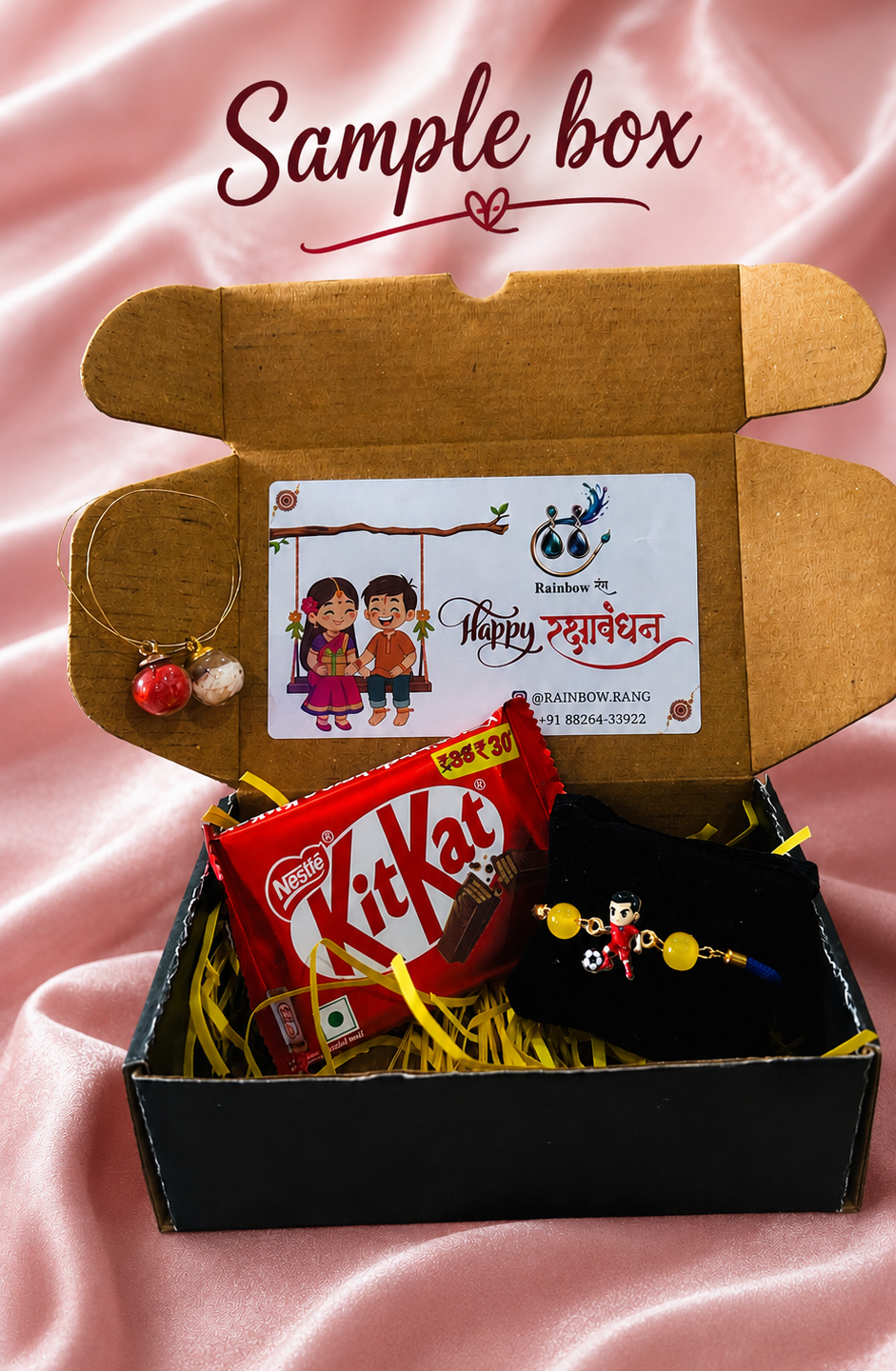 Spiderman Spinner bracelet Rakhi with Chocolate