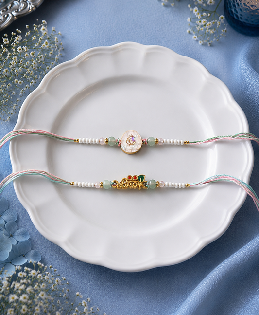 Bro Rakhi and Ganesha Rakhi Set [Set of 2]