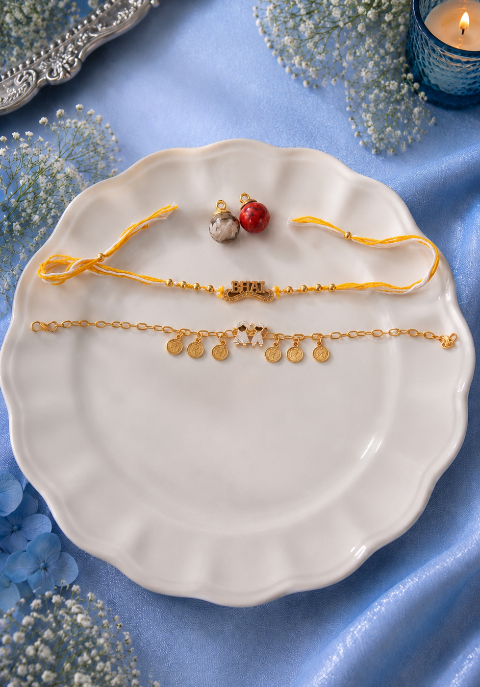 Bhai Rakhi and Bhabhi Bracelet