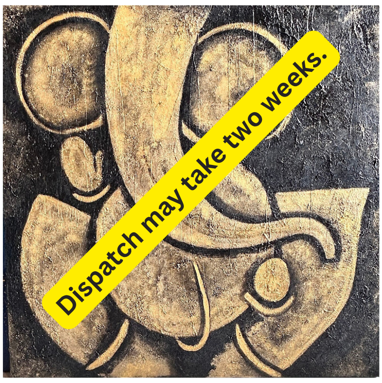 Golden Abstract Ganesha Textured Art Painting