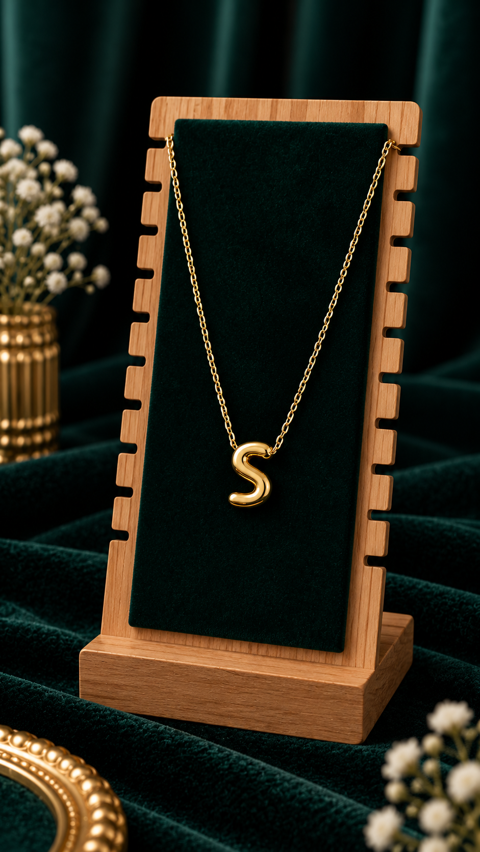 Anti-Tarnish Name Initials 18K Gold Plated Pendent Chain