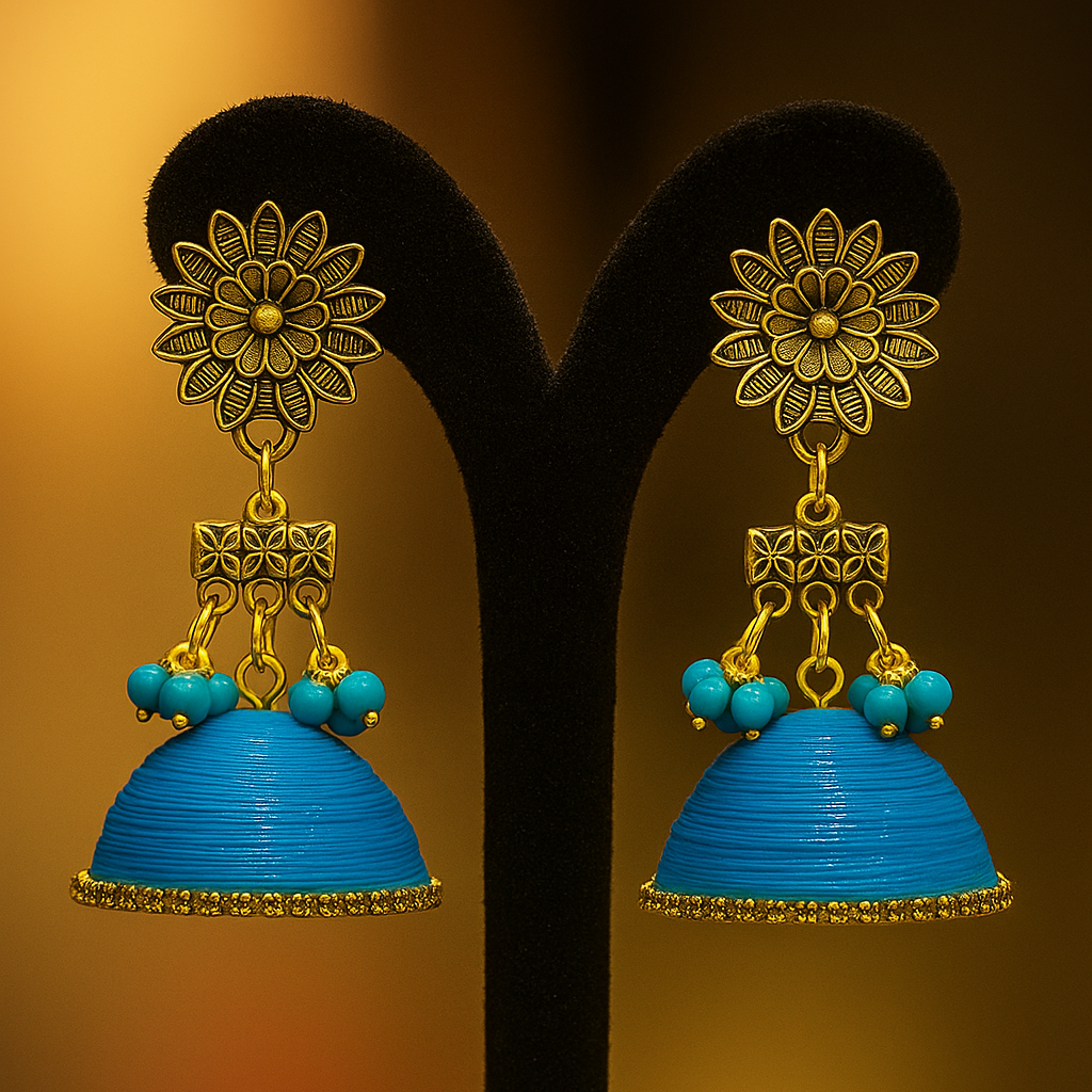 Antique Golden Flower Jhumka
