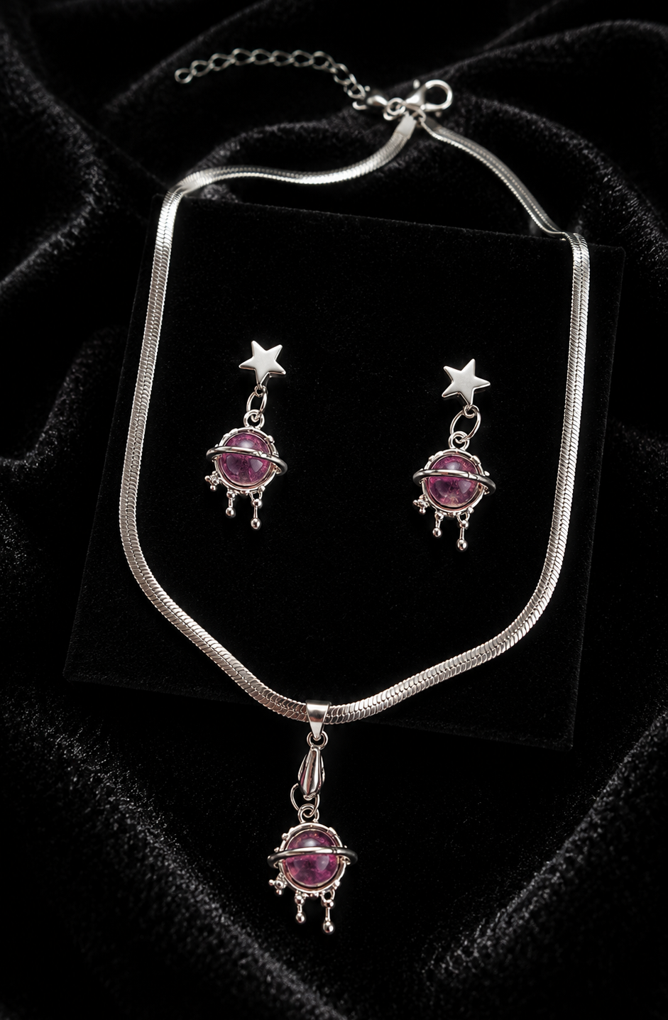 Moonlight stone Pendent Set with Anti-tarnish Silver Chain
