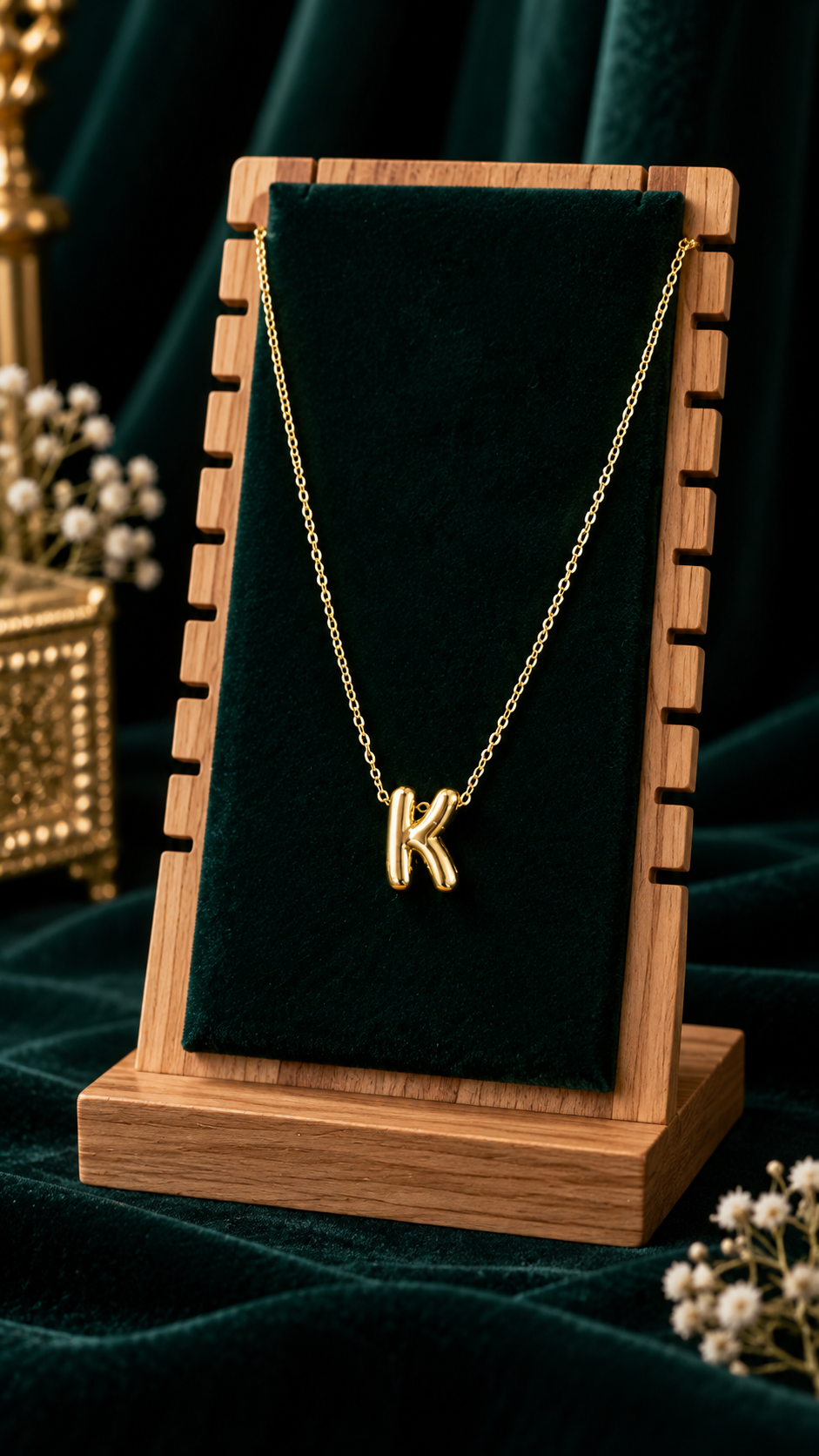 Anti-Tarnish Name Initials 18K Gold Plated Pendent Chain