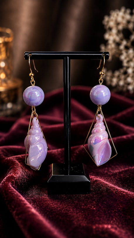 Halographic Shell beads Danglers