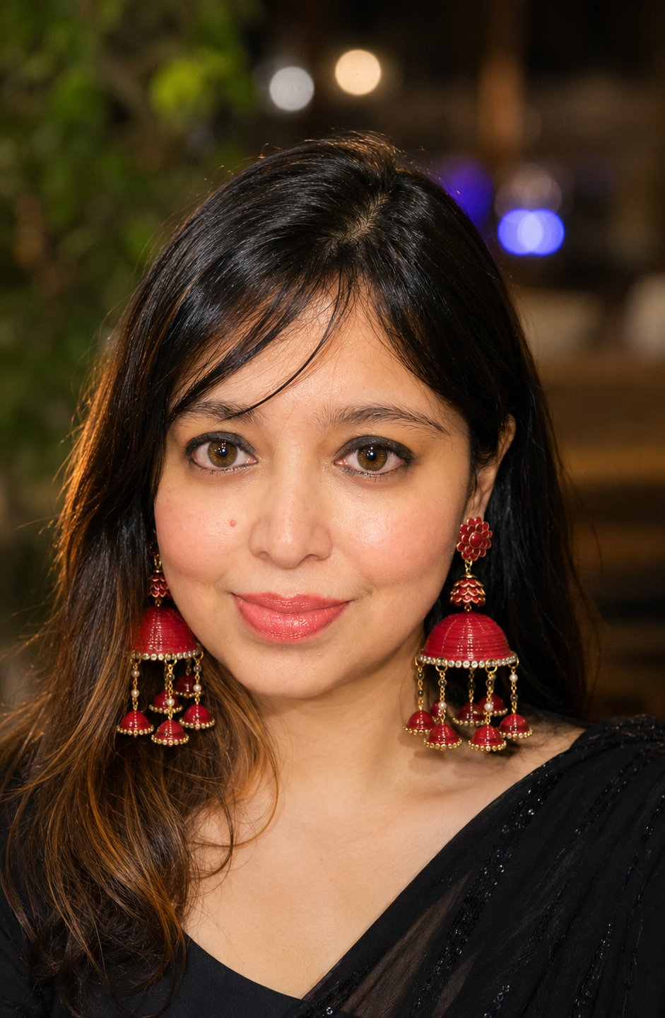 Red Jhumar 3 - Layered Jhumka / Lightweight Jhumka