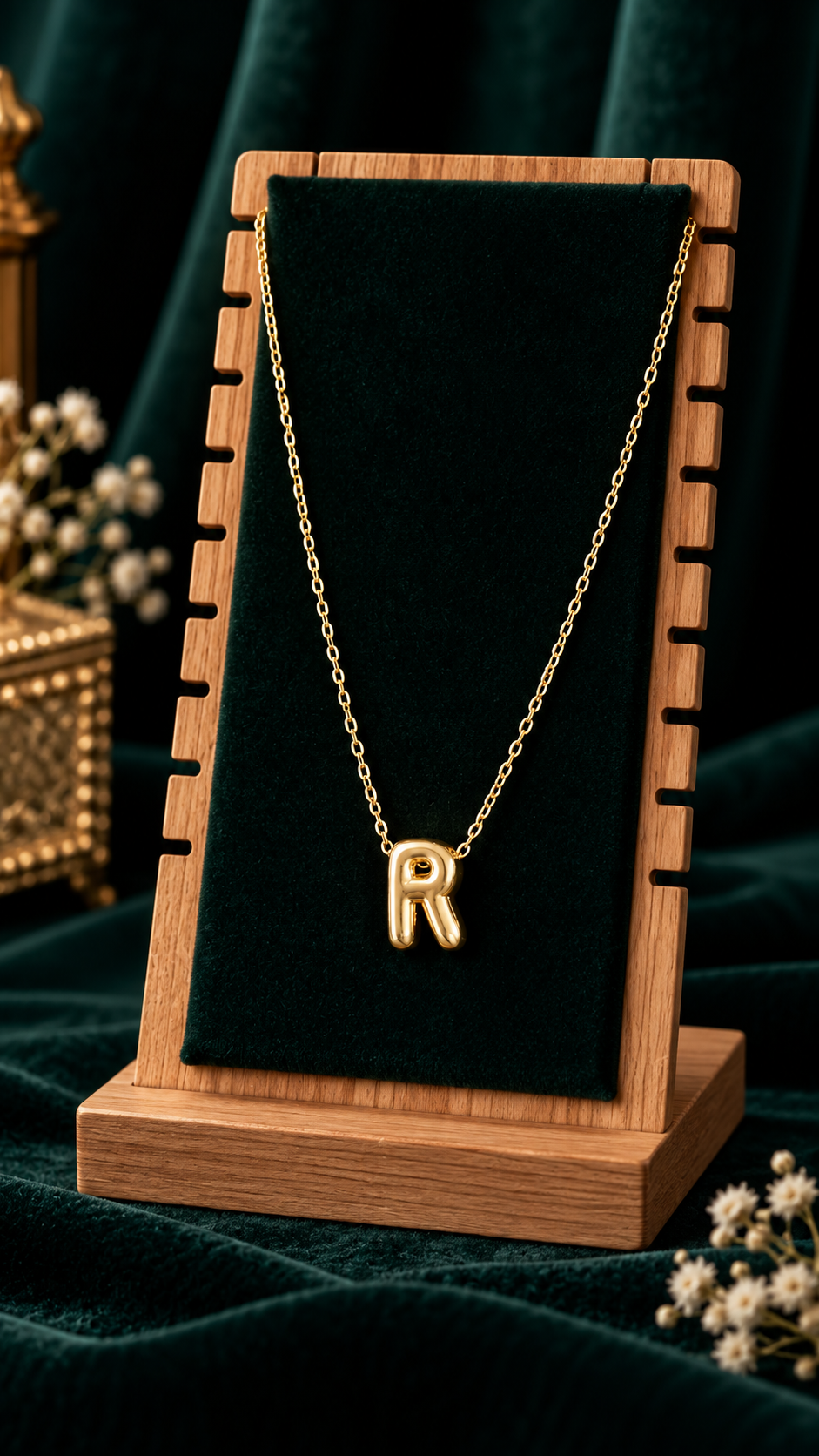 Anti-Tarnish Name Initials 18K Gold Plated Pendent Chain