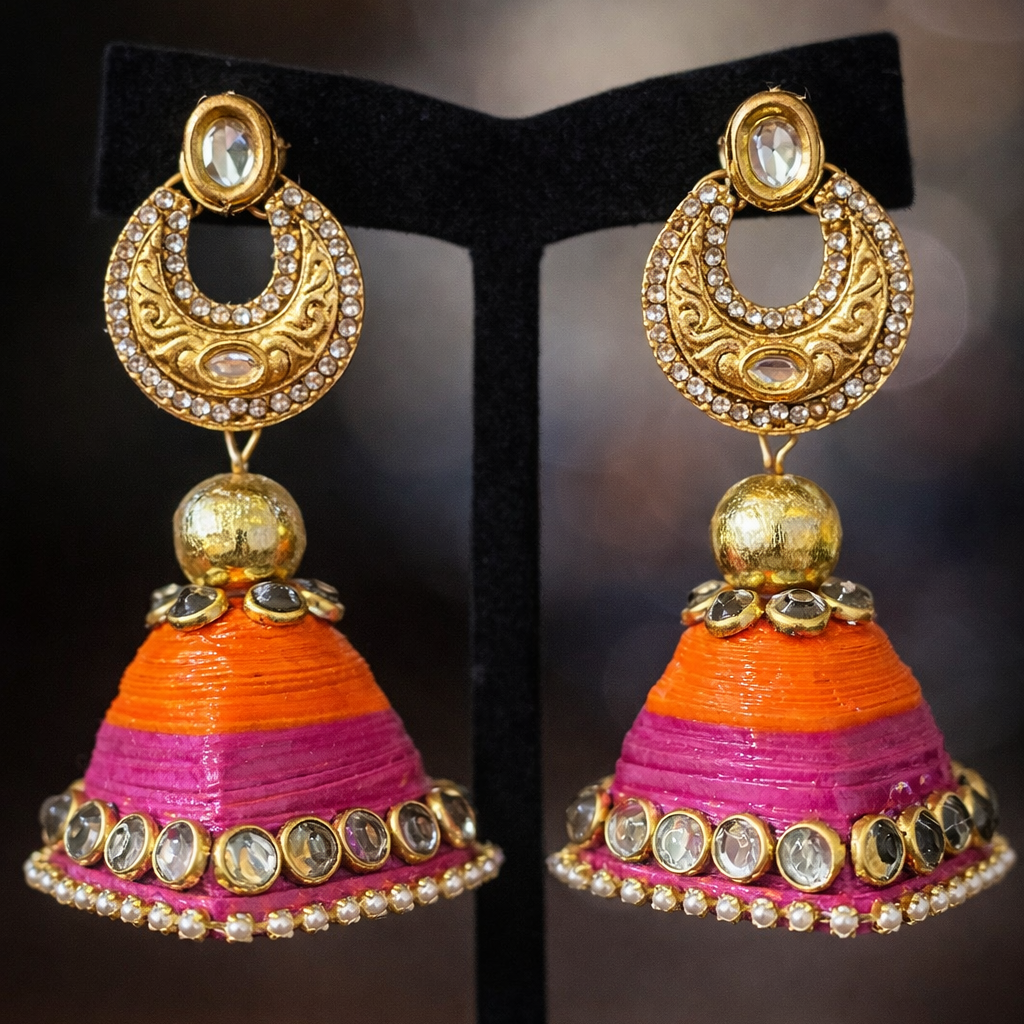 Kundan Chandbali Jhumka