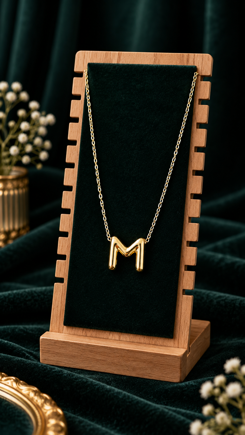 Anti-Tarnish Name Initials 18K Gold Plated Pendent Chain
