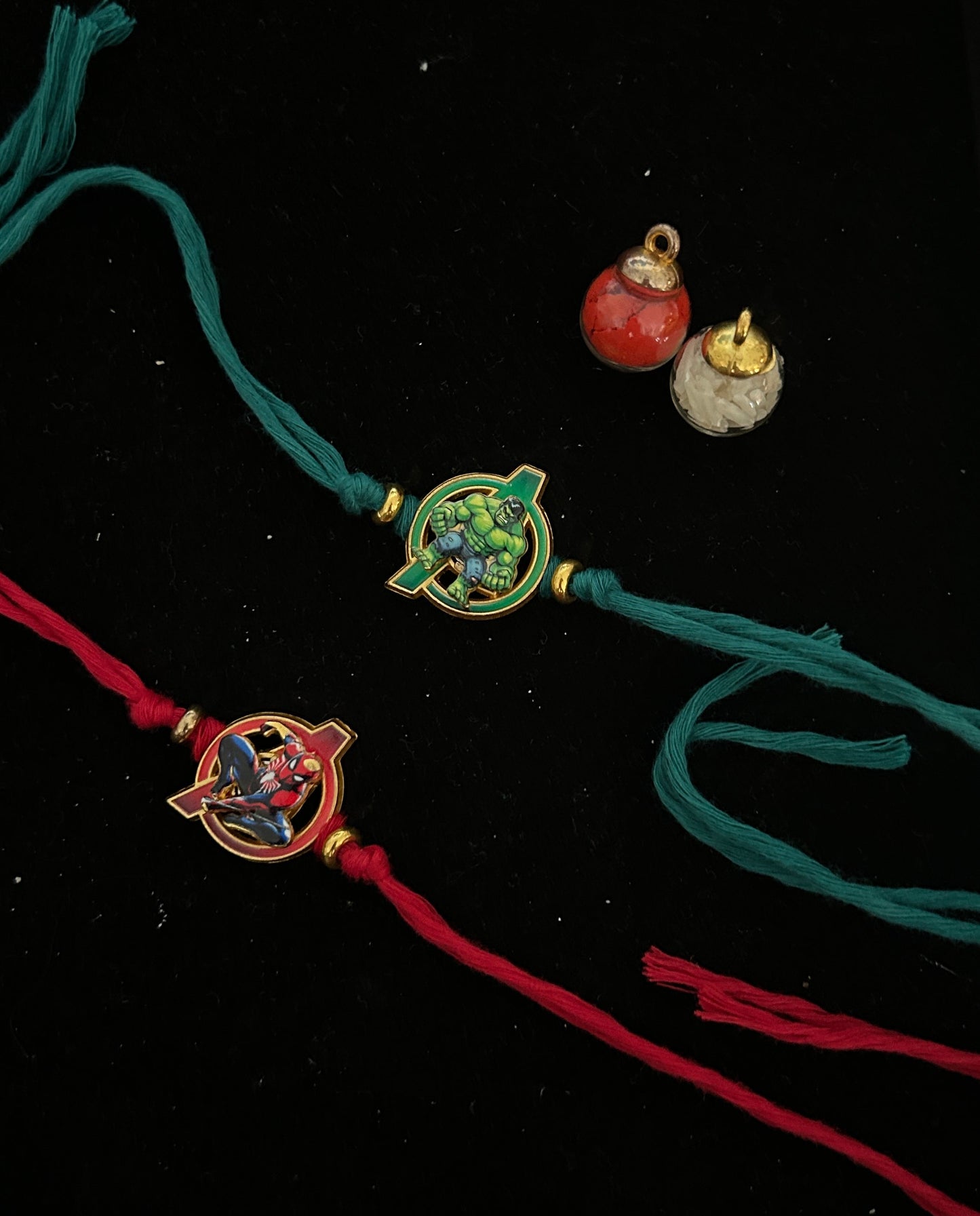 Spider Man and Hulk Spinner Rakhi [Set of 2]