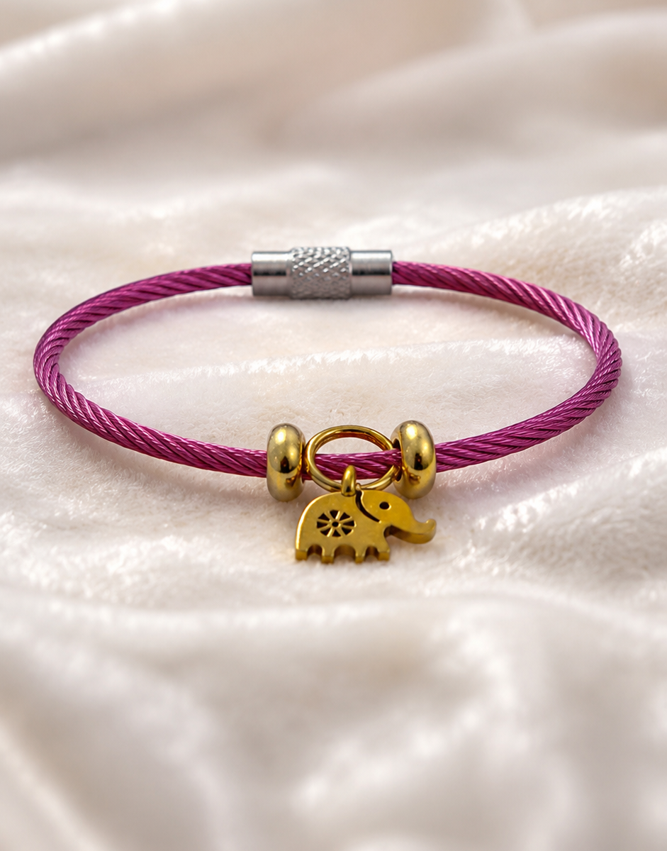 Elephant Charm Rakhi Bracelet for Infant and aged below 5 years.