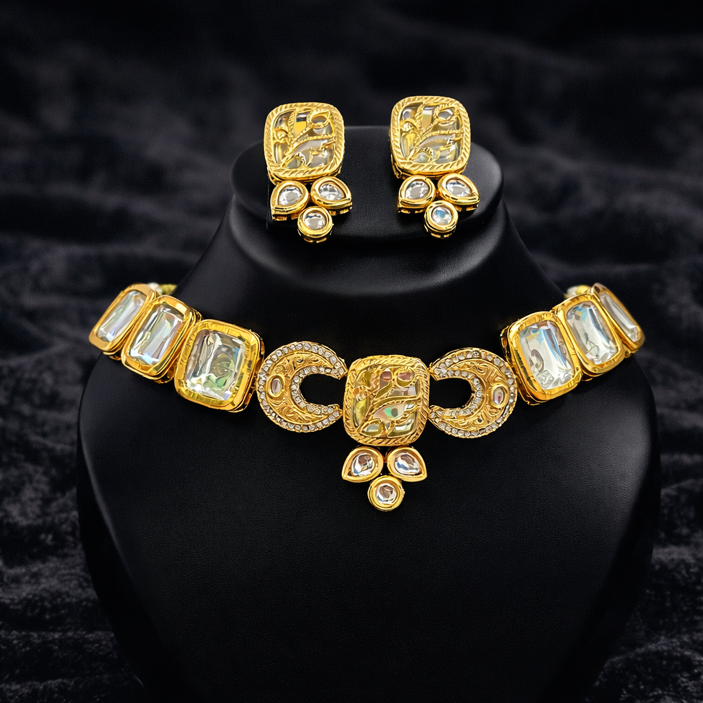 Rang Single layer Gold Plated Kundan Jewellery