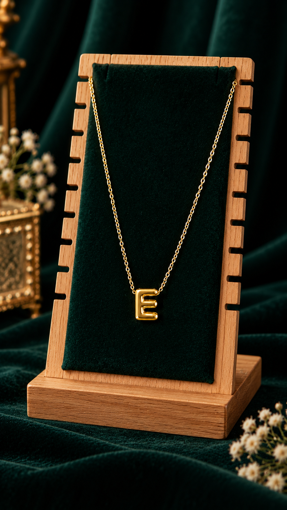 Anti-Tarnish Name Initials 18K Gold Plated Pendent Chain