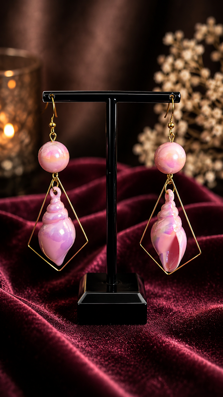 Halographic Shell beads Danglers