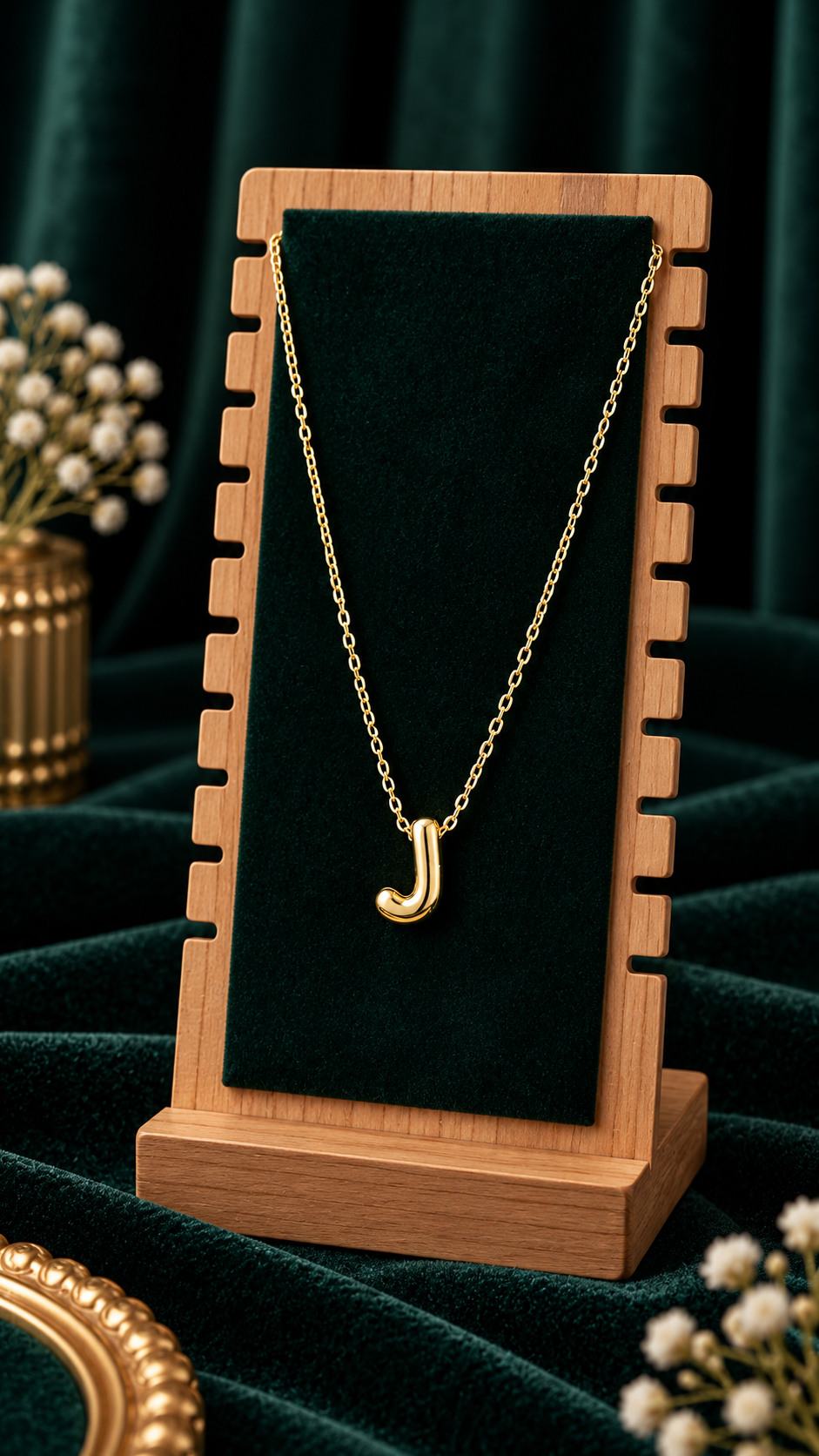 Anti-Tarnish Name Initials 18K Gold Plated Pendent Chain