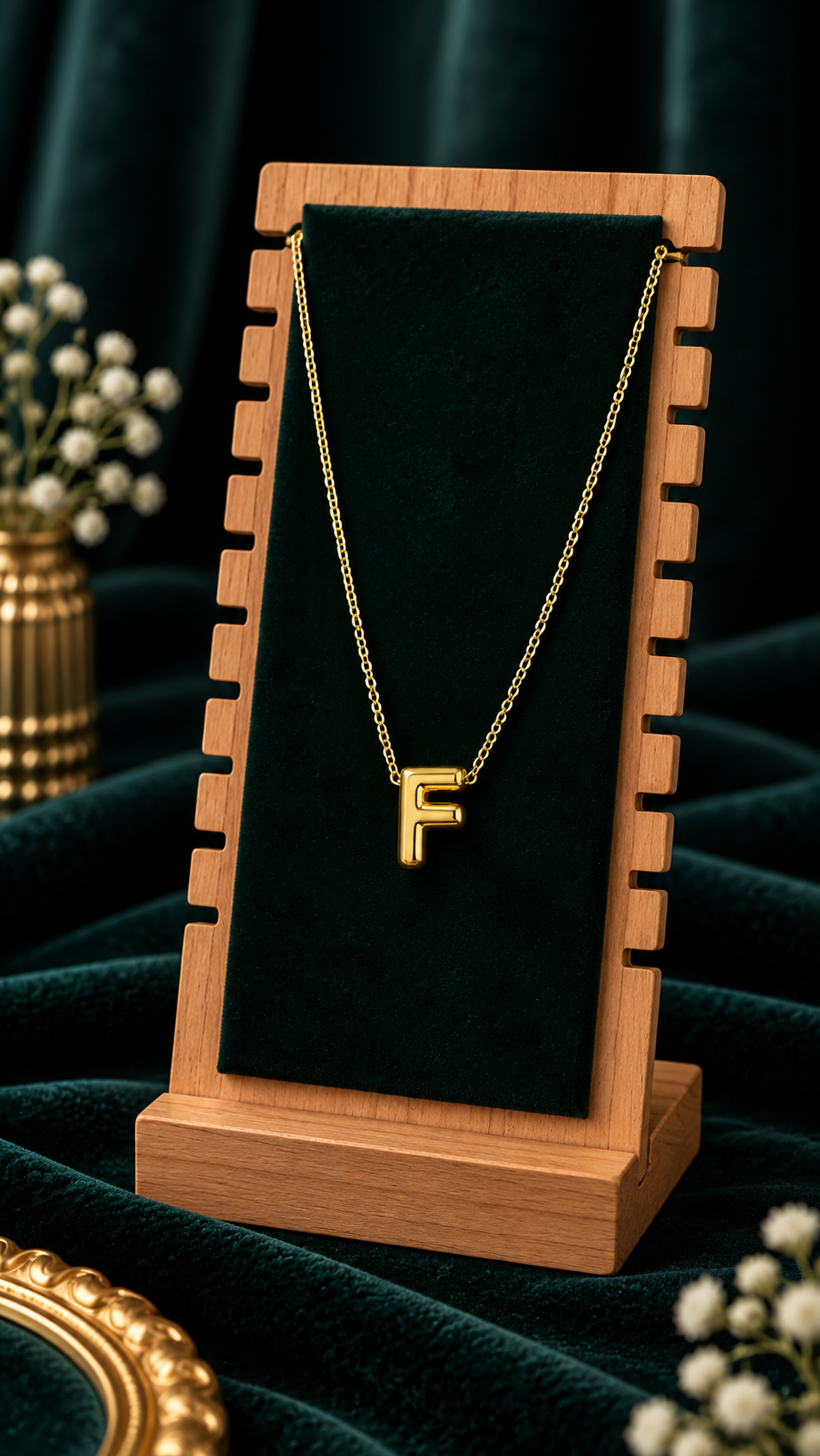 Anti-Tarnish Name Initials 18K Gold Plated Pendent Chain