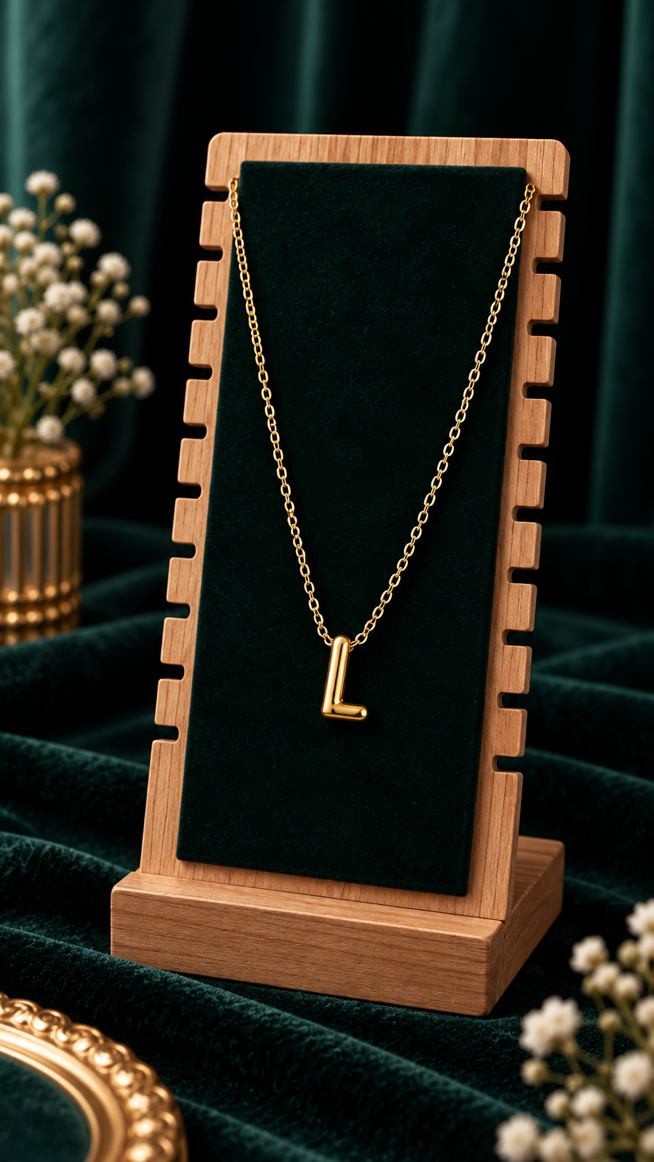 Anti-Tarnish Name Initials 18K Gold Plated Pendent Chain