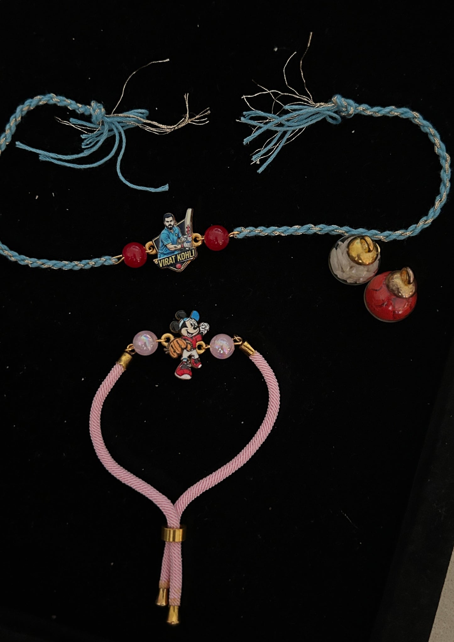 Minnie Bracelet rakhi and a Cricket lover Charm Kids Rakhi [Set of 2]