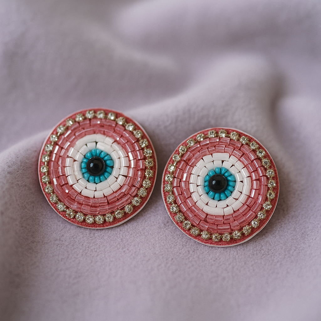 Evil Eye Stud,  || Size: 3.5 cm Dia