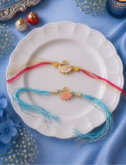 Beautiful Swam Kundan Brothers Rakhi [Set of 2]