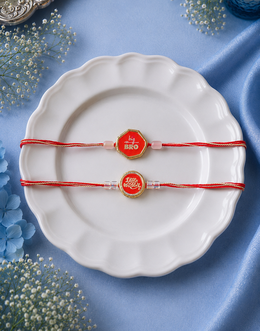Big Brother and Little Brother Kundan Rakhi Combo [Set of 2]