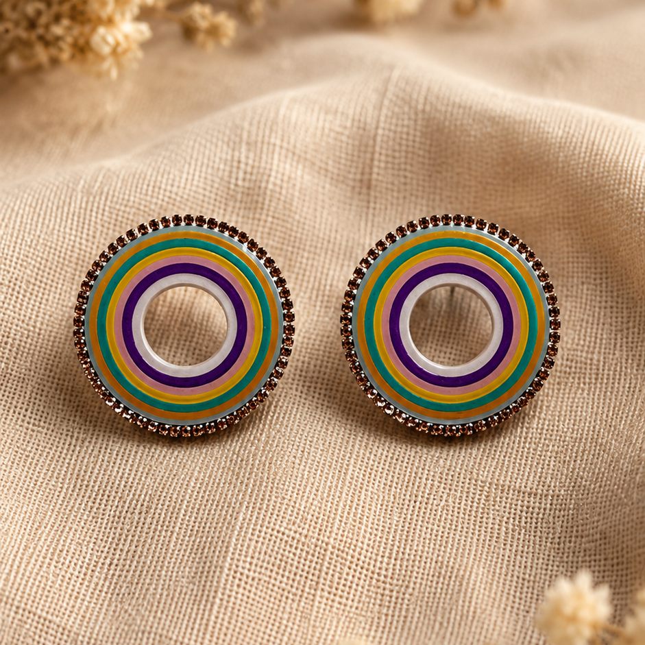 Rainbow Statement Halo Stud