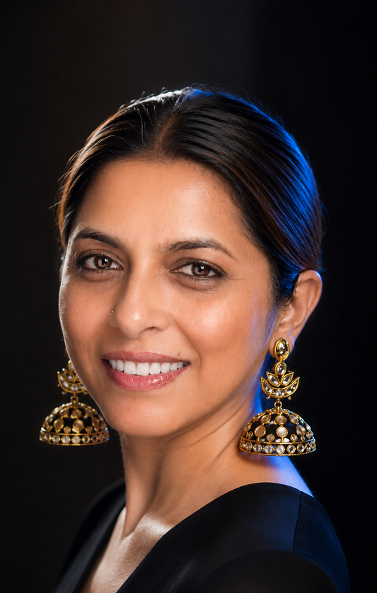 Kundan Black Jhumka
