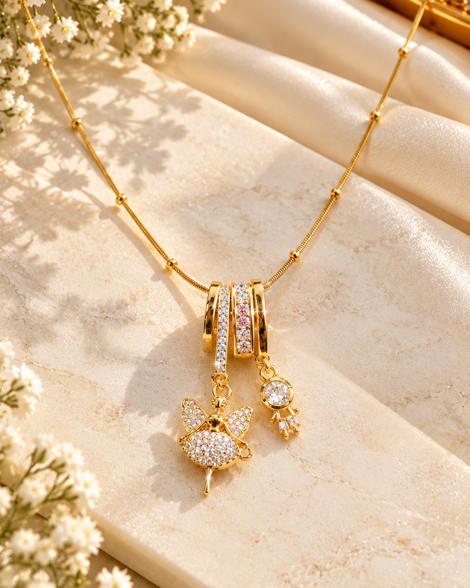 Fairy and me Anti-tarnish Pendent with Golden Chain