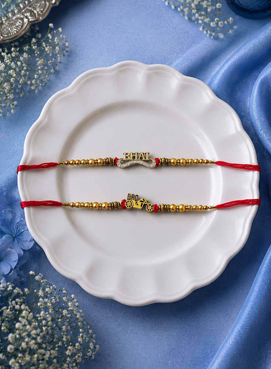 Bhai and Bro Set of 2 Rakhi
