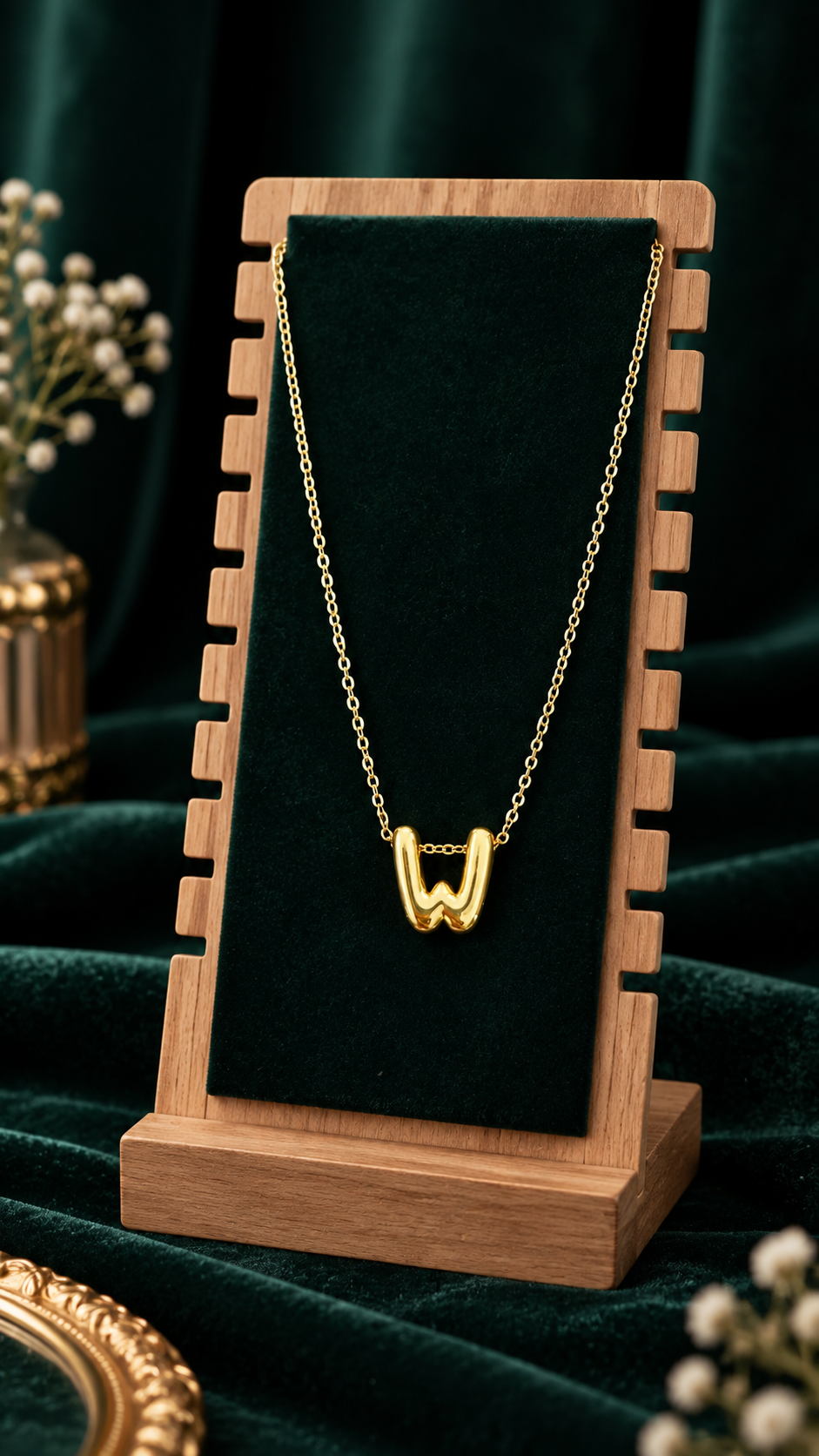 Anti-Tarnish Name Initials 18K Gold Plated Pendent Chain