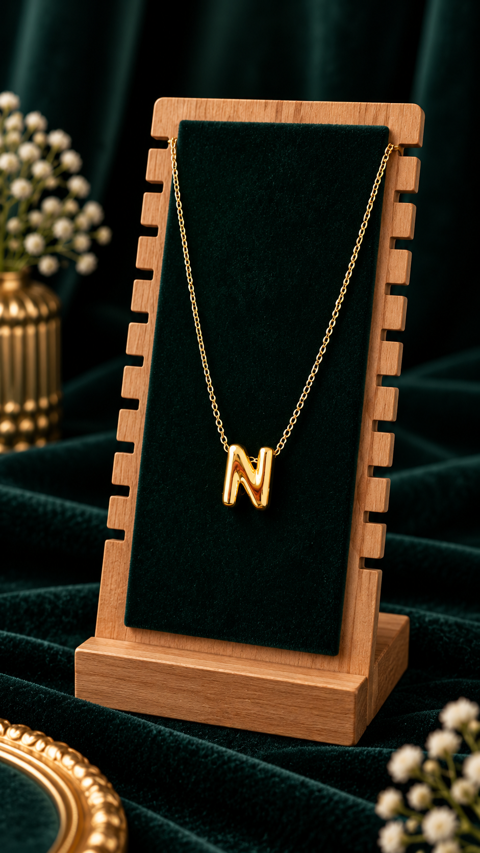 Anti-Tarnish Name Initials 18K Gold Plated Pendent Chain