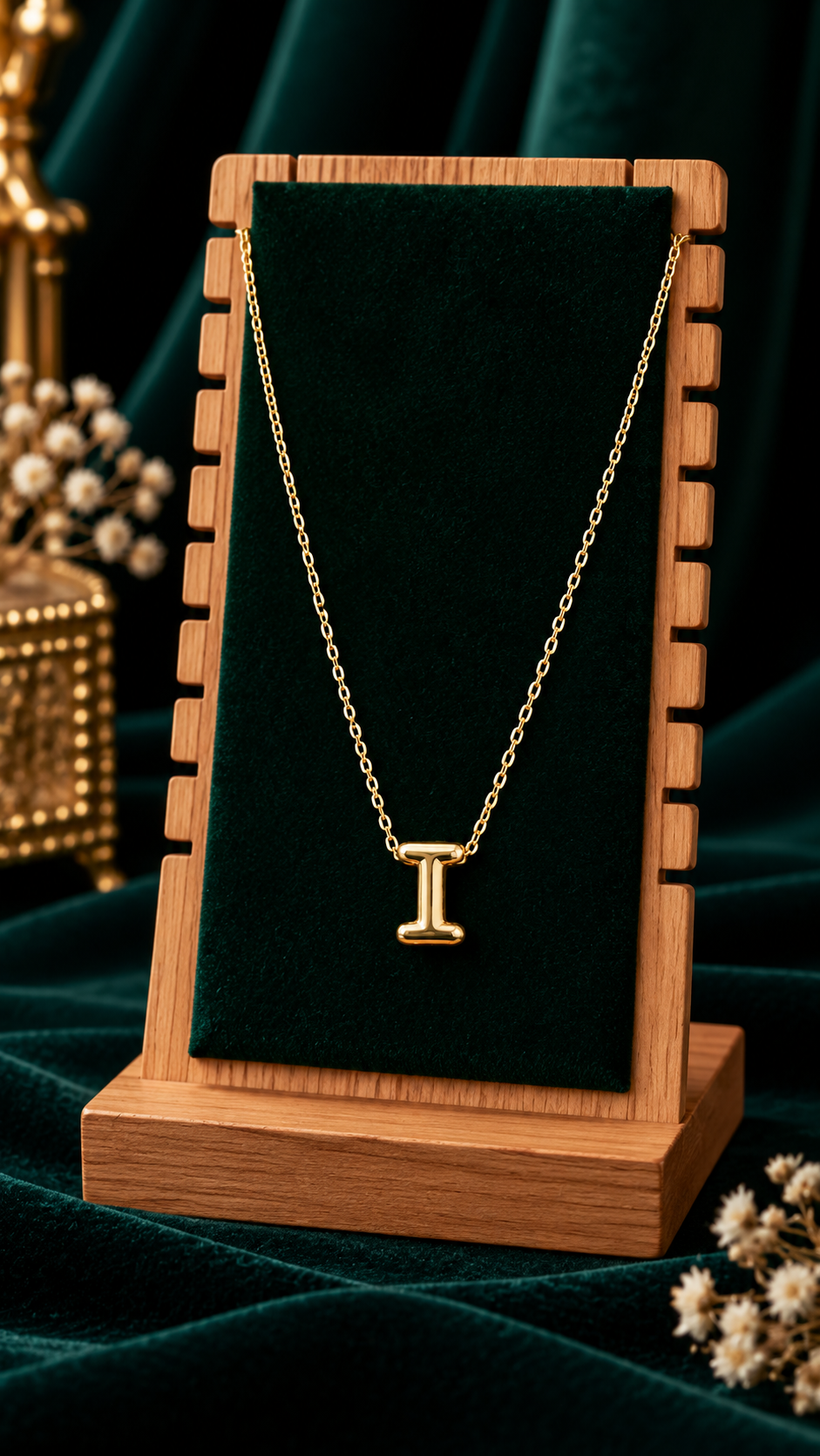 Anti-Tarnish Name Initials 18K Gold Plated Pendent Chain