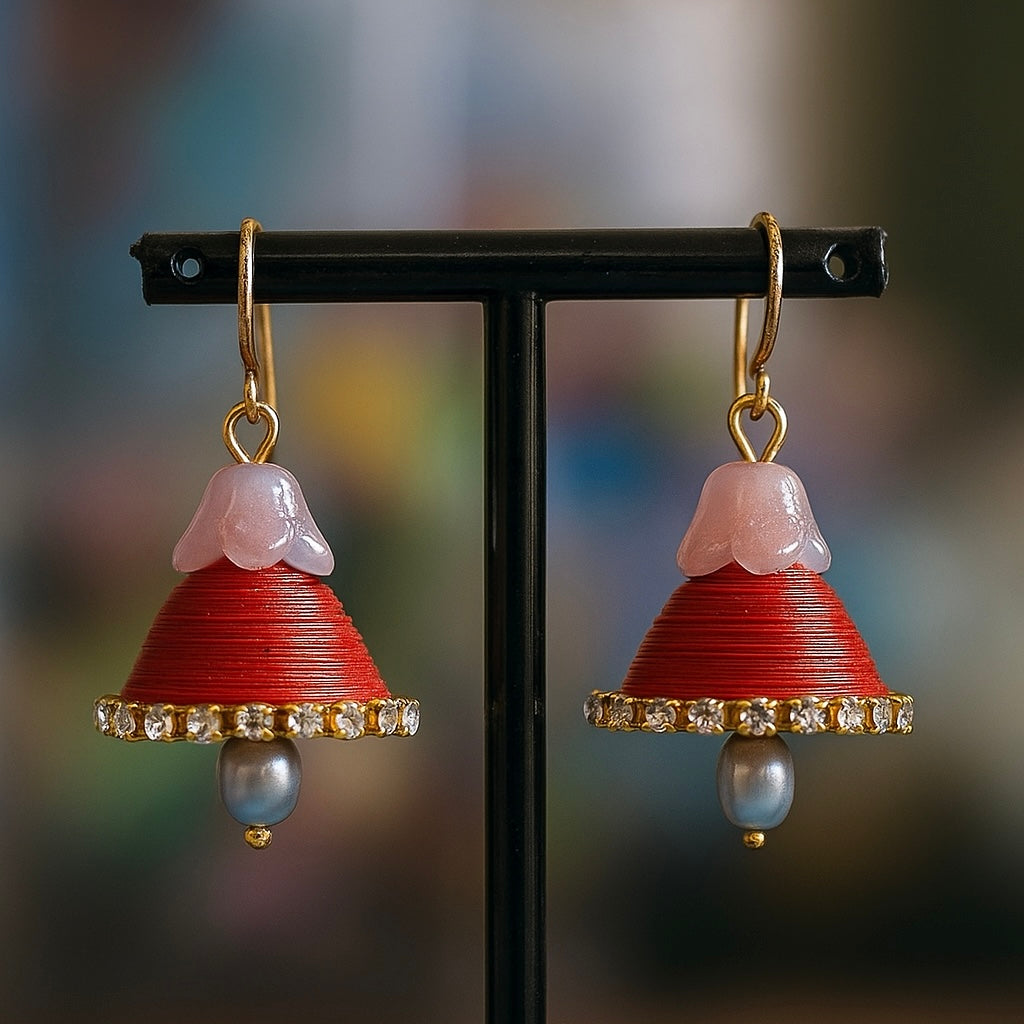 Lily Pearl latkan Jhumki - Customisation of colors are available.