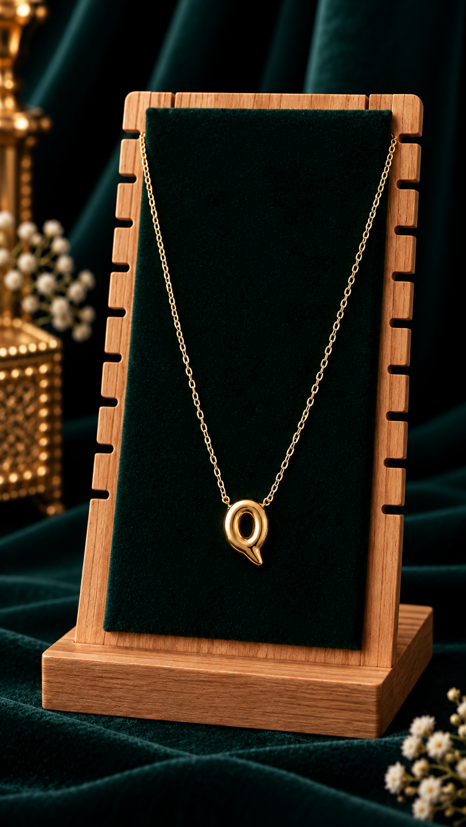 Anti-Tarnish Name Initials 18K Gold Plated Pendent Chain
