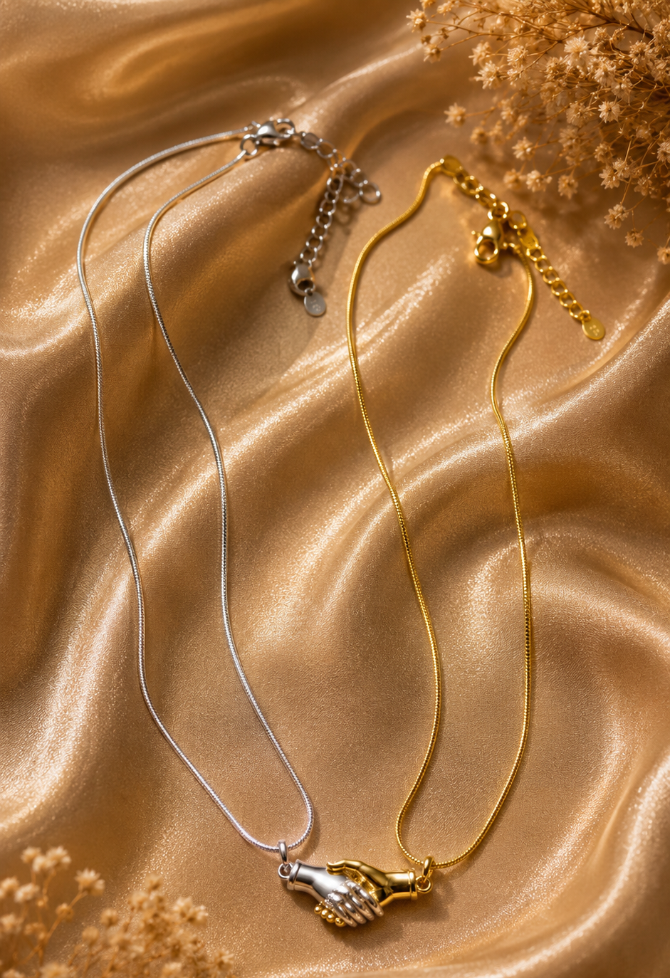 Golden-Silver Friendship Pendent Set with two Chain